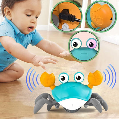 Jouet crabe interactif pour bébé avec capteurs d’obstacles - PetitAzur
