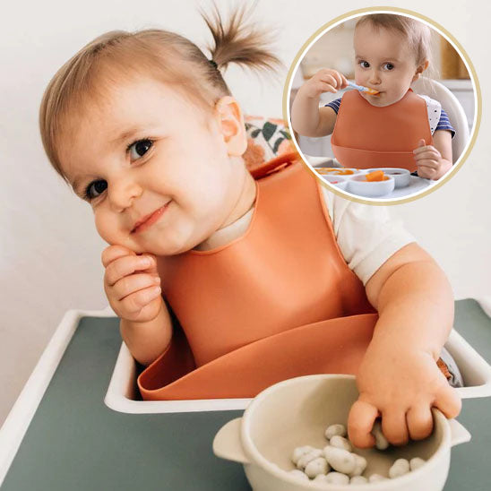 Bavoir en silicone sans BPA, doux pour la peau de bébé - PetitAzur
