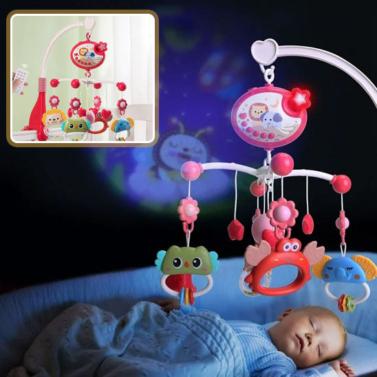 Mobile bébé pour lit avec mélodie relaxante et télécommande - PetitAzur
