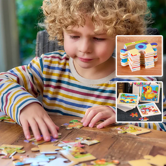 Puzzle en bois 3D Montessori pour enfants - PetitAzur
