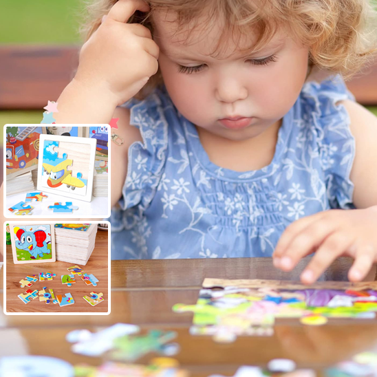 Petit puzzle en bois éducatif, idéal pour les tout-petits - PetitAzur
