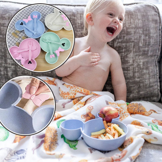 Ensemble vaisselle bébé au design ludique et coloré pour des repas amusants - PetitAzur
